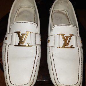 LOUIS VUITTON MENS WHITE LEATHER MONTE CARLO LOAFE